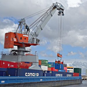 port, crane, boat ship